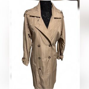 Stoosh Classic Tan Double-Breasted Women's Trench Coat